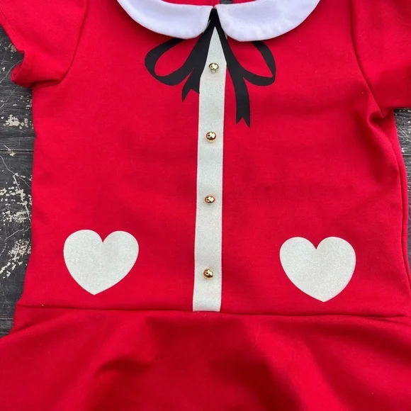 H&M Red Valentine’s Day Kids Peplum Pencil Dress Size 6-8yo - Picture 3 of 4
